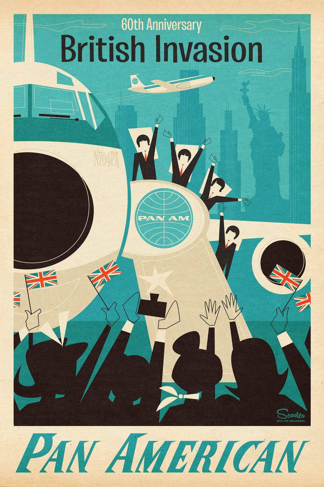 Pan Am 60th Anniversary British Invasion Poster – Pan Am Museum Foundation