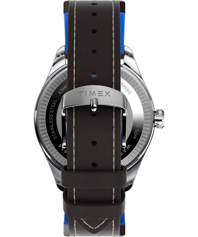 Timex X Pan Am Day-Date 42mm Leather Strap Watch