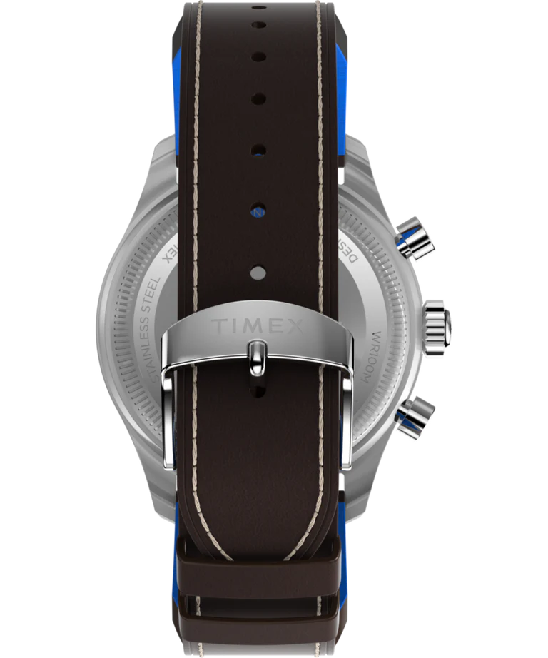 Timex Fly Back Chronograph x Pan Am® 43mm Leather Strap Watch