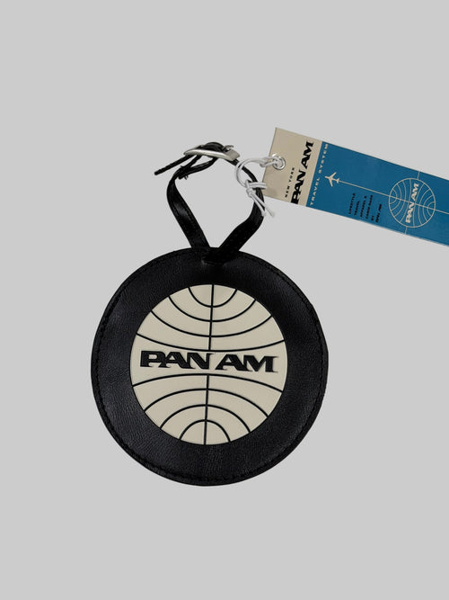 Black Pan Am Round Luggage Tag