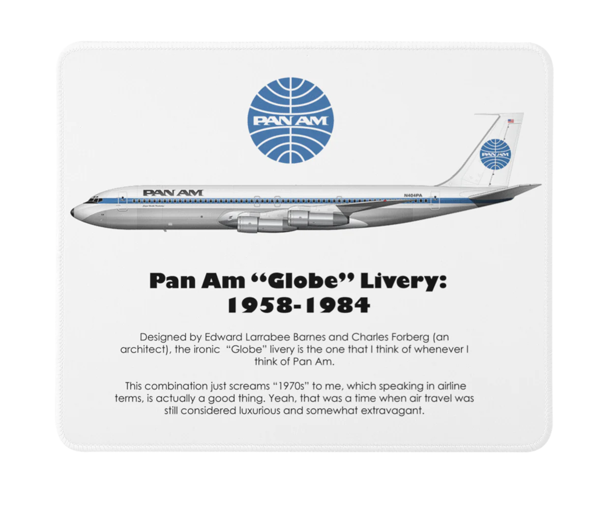 Pan Am Globe Livery 1958 - 1984 Mousepad